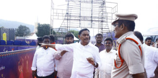 Vice President Radhakrishnan’s Visit Tomorrow.MP Kesineni Sivanath Inspects Arrangements at Punnami Ghat.