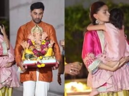 গণপতি বিসর্জনে রাহাকে আগলে রাখলেন আলিয়া, পাশে রণবীর-নীতু